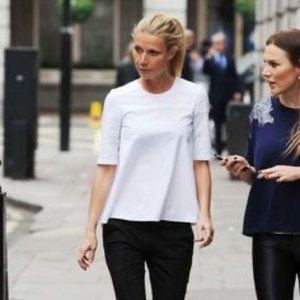 White Victoria Beckham Plain Cotton Swing Blouse Size 4